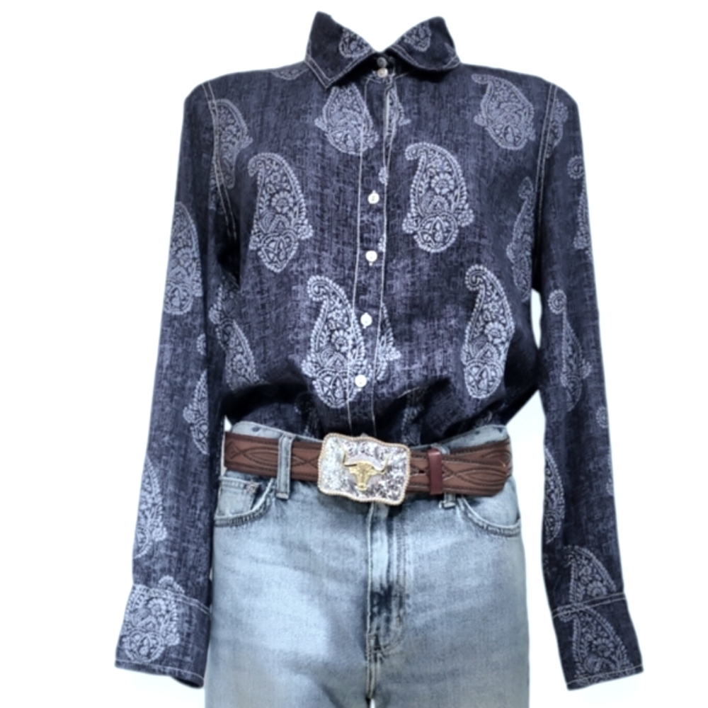Cino Navy Paisley Button-Down Shirt